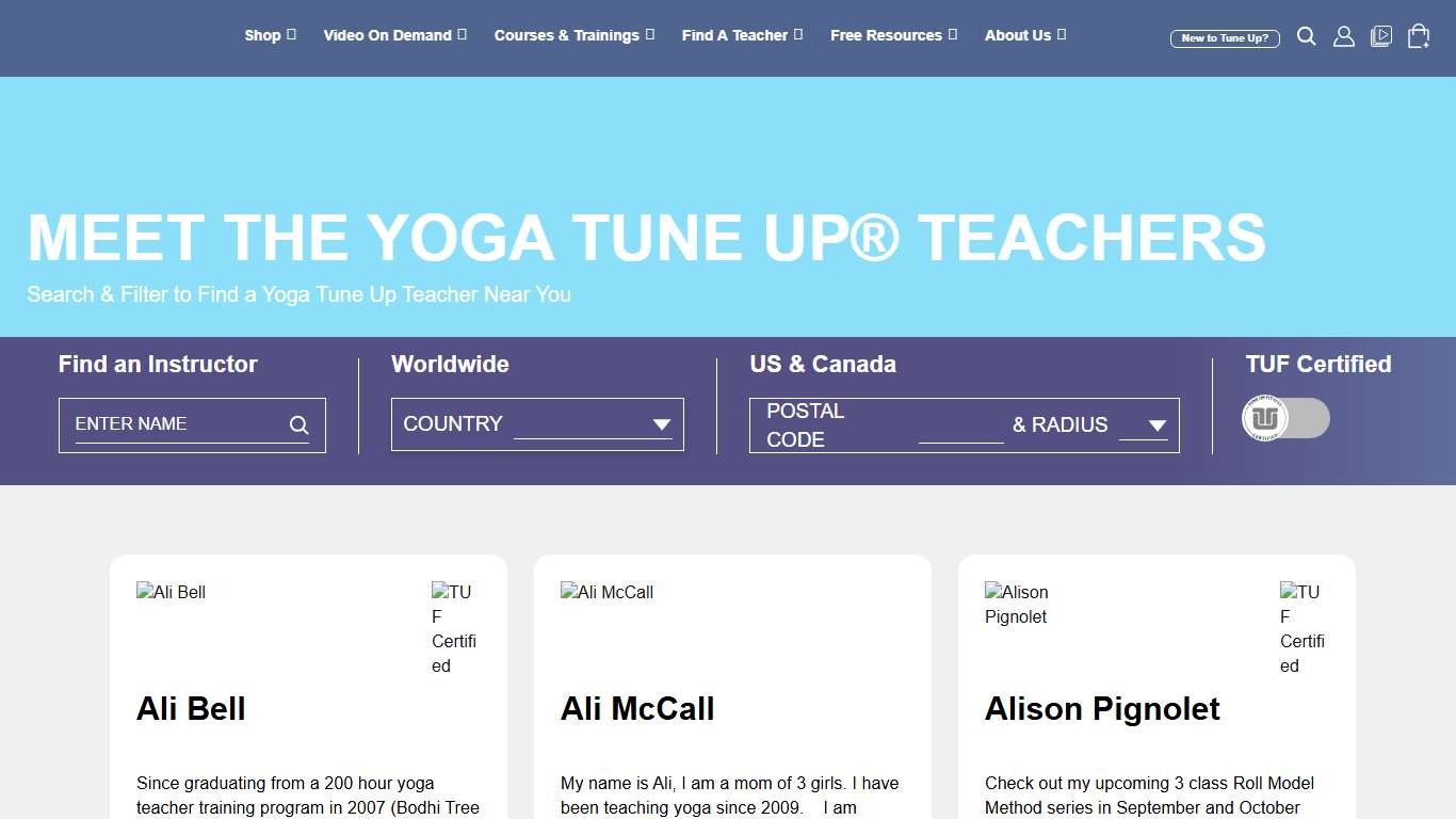 Find a Yoga Tune Up Teacher |